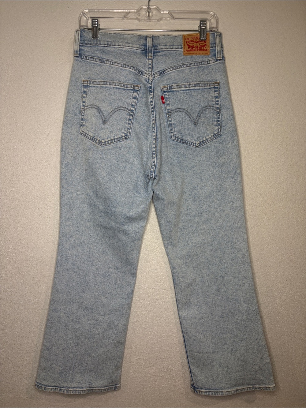 Levi’s high waisted crop flare stretch denim jeans high rise kick flare 30 - Picture 3 of 9